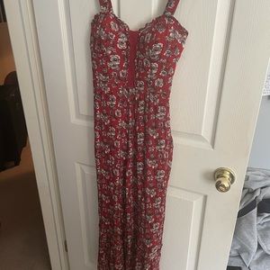 Red Floral Jumpsuit, American Eagle, Size: 2